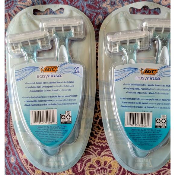 (2) BIC Easy Rinse Women's Disposable 4-Blade Razors-2ct. Each - Picture 2 of 4